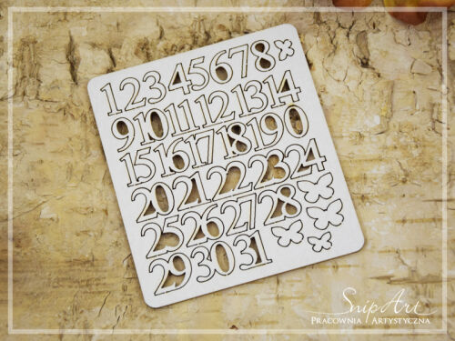 SNI Chipboard-Shapes/Laserstanzteile - Zahlen 1-31