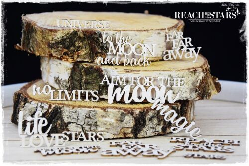SNI Chipboard-Shapes/Laserstanzteile - Reach for the Stars To the Moon and back