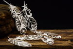 SNI Chipboard-Shapes/Laserstanzteile - Mandala Dreams Openwork feathers