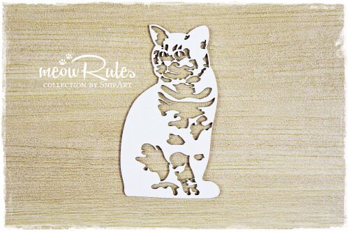 SNI Chipboard-Shapes/Laserstanzteile - Meow Rules Katze