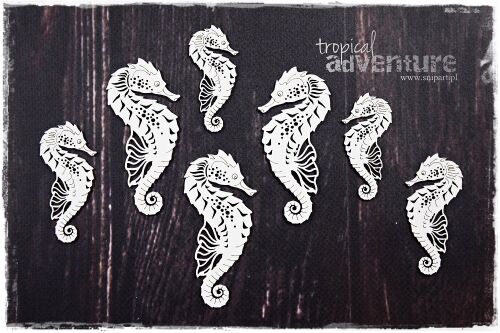 SNI Chipboard-Shapes/Laserstanzteile - Tropical Adventure Seahorses/Seepferdchen