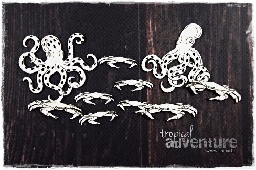 SNI Chipboard-Shapes/Laserstanzteile - Tropical Adventure Tintenfisch/Octopus