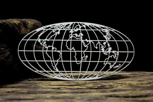 SNI Chipboard-Shapes/Laserstanzteile - Up in the Air Weltkugel/Globe