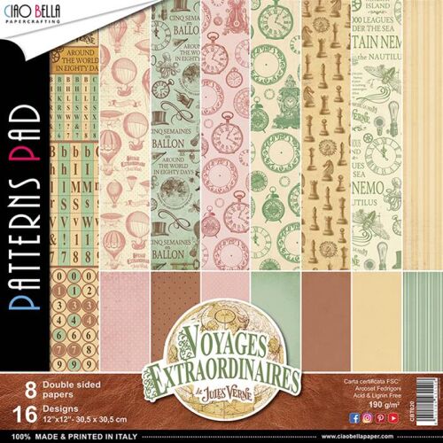 CBL Paper Pad 12x12" - Voyages Extraordinaire Patterns 8BL