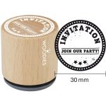WDD Holzstempel rund - Invitation Join our Party