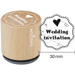 WDD Holzstempel rund - Wedding Invitation mit Herz
