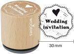 WDD Holzstempel rund - Wedding Invitation mit Herz