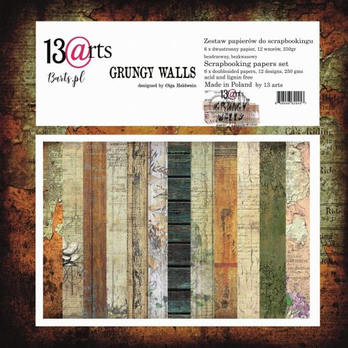 13ARTS Paper Pack 12x12" - Grungy Walls