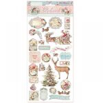STP Chipboard-Sticker - Pink Christmas 15x30 cm