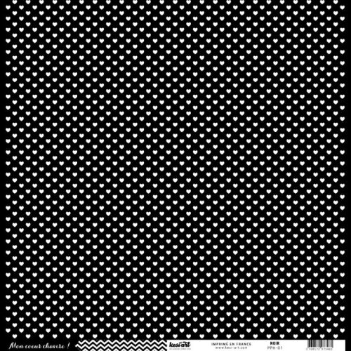 KSA Cardstock 12"x12" - Hearts/Coeur-Chavire Black