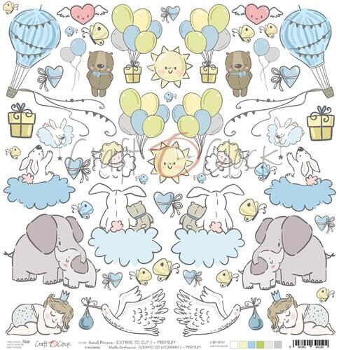 CCL Cardstock - Sweet Prince Cut-Outs mit Glitter