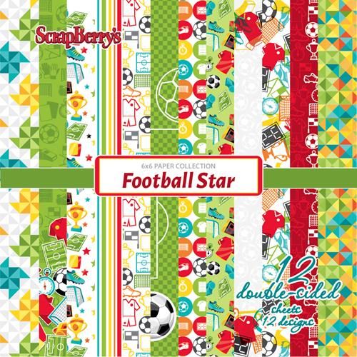 SCB Paper Pack 6"x6" - Football Star