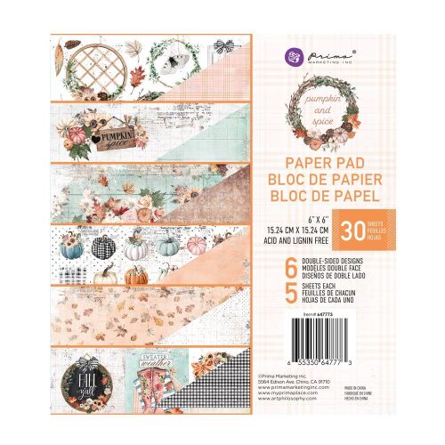 PRM Paper Pad 6"x6" - Pumpkin and Spice