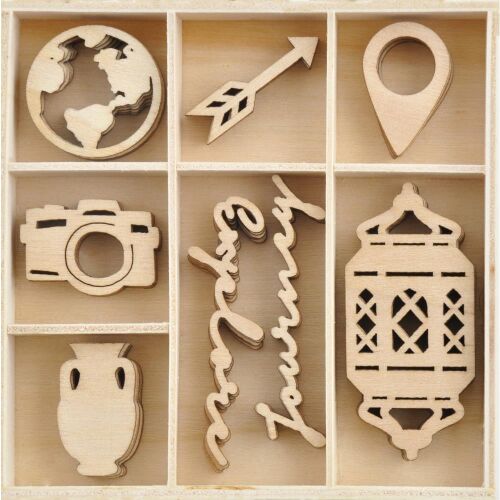 KSC Wood Mini Themed Embellishments - Journey