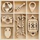 KSC Wood Mini Themed Embellishments - Journey
