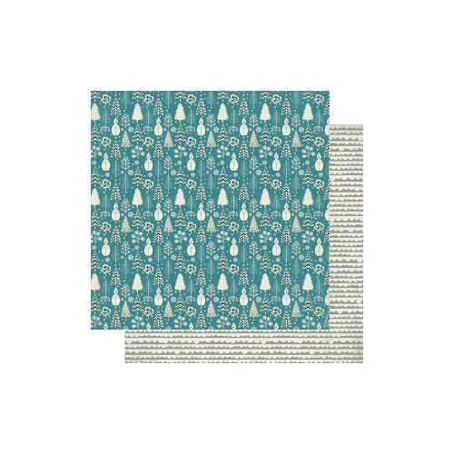 ATQ Cardstock - Snowfall  Snowman & Snow Covered Trees  #7