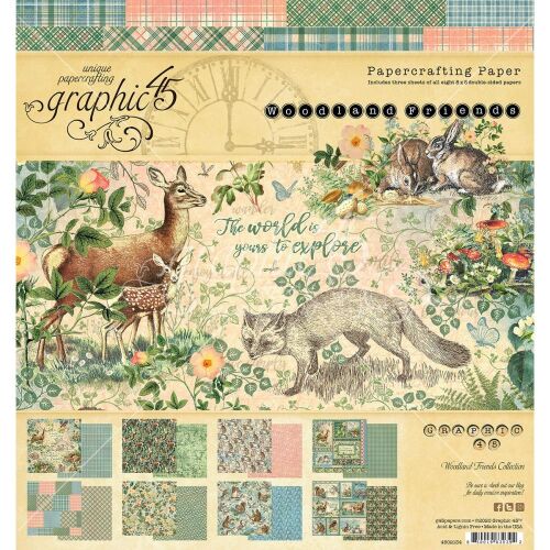 G45 Paper Pack 8"x8" - Woodland Friends Collection