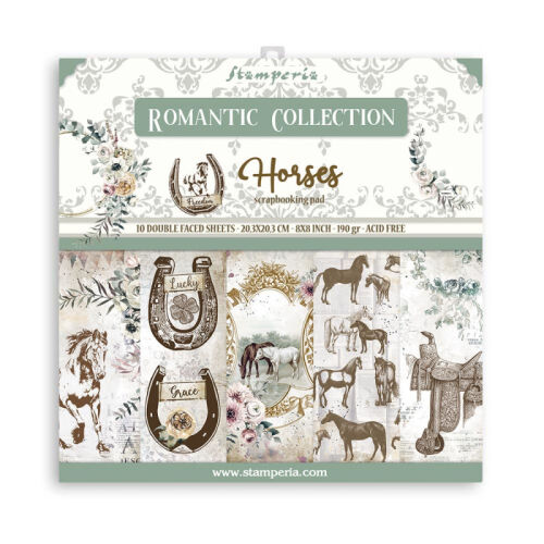 STP Paper Pad 8x8" - Romantic Horses