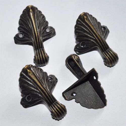 SRH Metallteile 4 Stück -  Box Feet/Füße groß für Schachteln Antique Bronze 44x32 mm