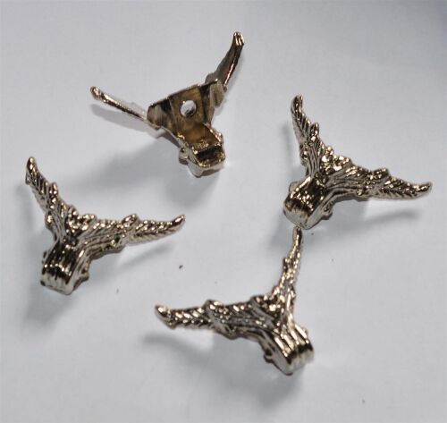 SRH Metallteile 4 Stück -  Box Feet/Füße groß für Schachteln Silber 22x28 mm