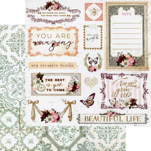 PRM Cardstock - Pretty Mosaic Beautiful Life