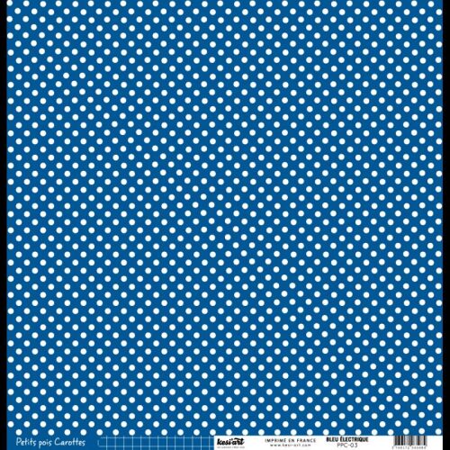 KSA Cardstock 12"x12" - Dots/Pois-Ligne Bleu Electrique