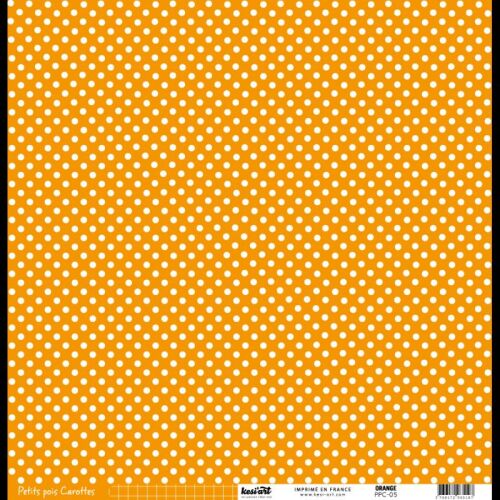 KSA Cardstock 12"x12" - Dots/Pois-Ligne Orange