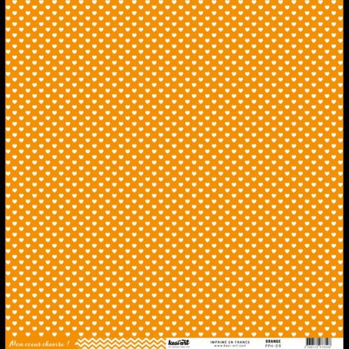 KSA Cardstock 12"x12" - Hearts/Coeur-Chavire Orange
