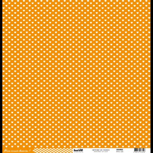 KSA Cardstock 12"x12" - Hearts/Coeur-Chavire Orange