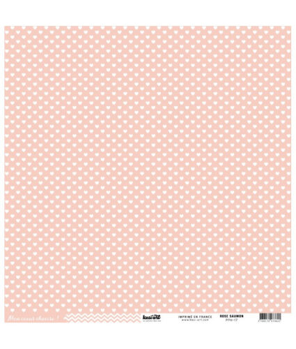 KSA Cardstock 12"x12" - Hearts/Coeur-Chavire Peach/Salmon Pink
