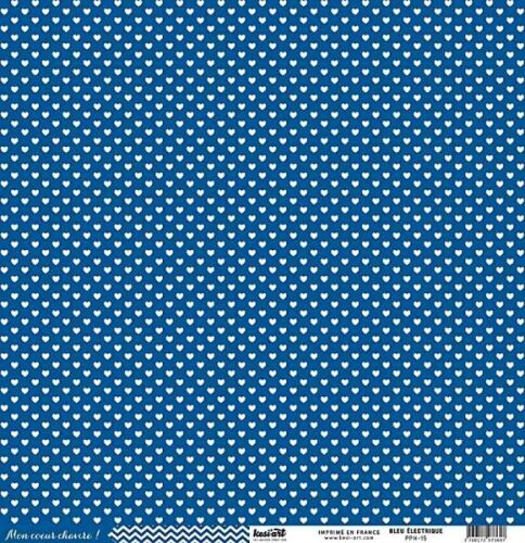 KSA Cardstock 12"x12" - Hearts/Coeur-Chavire Blue Electrique
