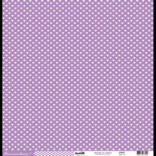 KSA Cardstock 12"x12" - Hearts/Coeur-Chavire Violet