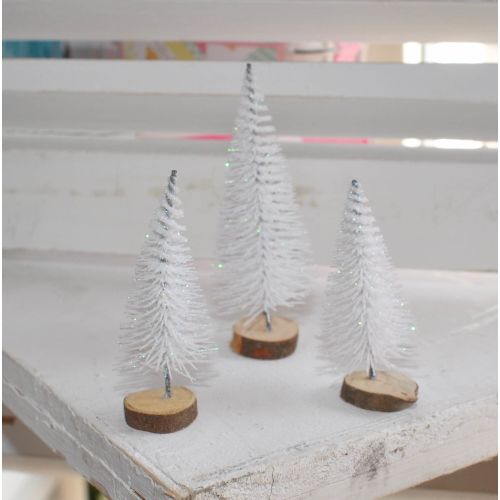 SRH Mini-Tannenbaum weiß beglittert 6 cm