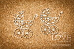 LSL Chipboard-Shapes/Laserstanzteile - Kinderwagen Lily