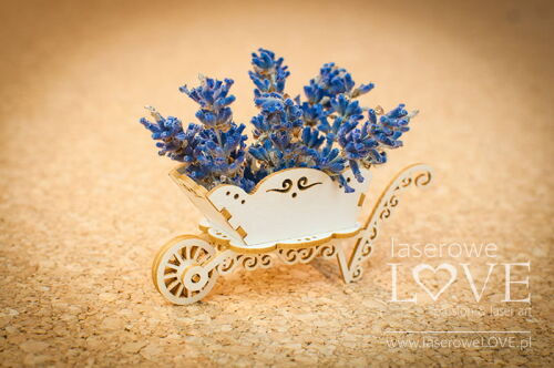 LSL Chipboard-Shapes/Laserstanzteile - 3D Schubkarre Sweet Lavender