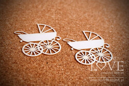 LSL Chipboard-Shapes/Laserstanzteile - Kinderwagen