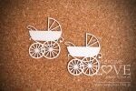 LSL Chipboard-Shapes/Laserstanzteile - Kinderwagen 