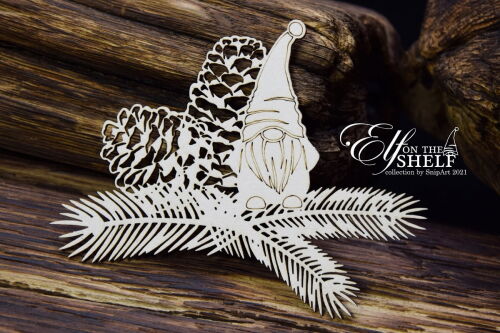 SNI Chipboard-Shapes/Laserstanzteile - Elf on the Shelf  Elf on a fir tree #2