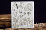 SNI Chipboard-Shapes/Laserstanzteile - Sea Treasure Seashells and Bottles