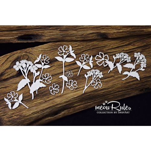 SNI Chipboard-Shapes/Laserstanzteile - Meow Rules Openwork Flower Branches