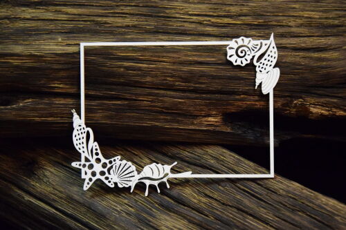 SNI Chipboard-Shapes/Laserstanzteile - Tropical Adventure Frame with seashells L rectangle