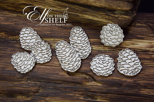 SNI Chipboard-Shapes/Laserstanzteile - Elf on the Shelf  Layered Small Pinecones