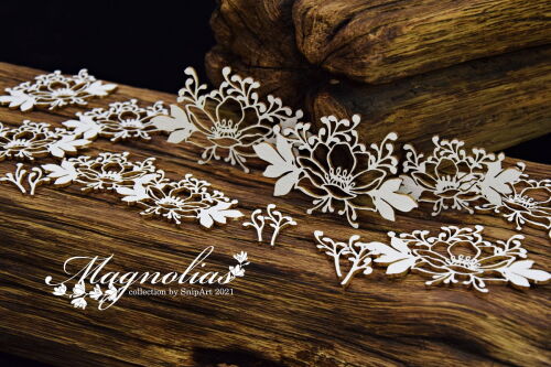 SNI Chipboard-Shapes/Laserstanzteile - Magnolias Openwork Magnolias #2