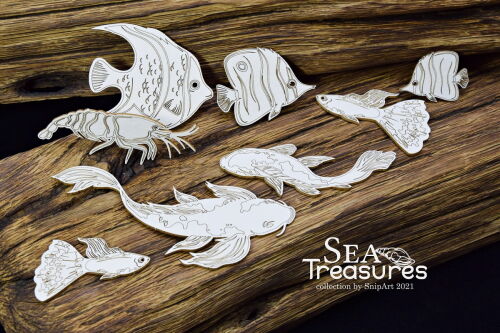 SNI Chipboard-Shapes/Laserstanzteile - Tropical Adventure Tropical Fish set