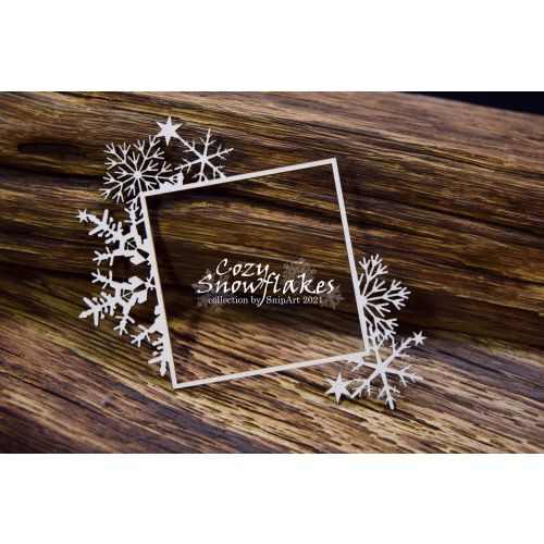 SNI Chipboard-Shapes/Laserstanzteile - Cozy Snowflakes Frame Square