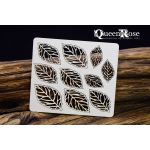 SNI Chipboard-Shapes/Laserstanzteile - Queen Rose Openwork Leaves set