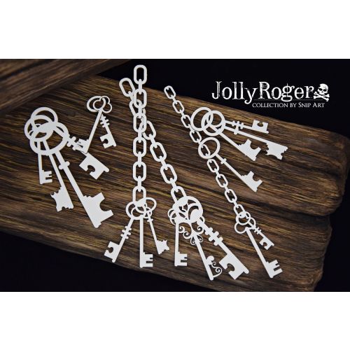 SNI Chipboard-Shapes/Laserstanzteile - Jolly Roger Keys and Chains
