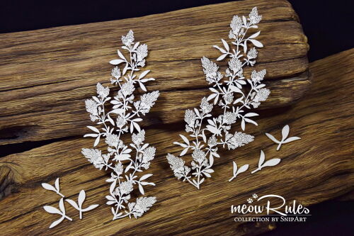 SNI Chipboard-Shapes/Laserstanzteile - Meow Rules Lilac Branches Big