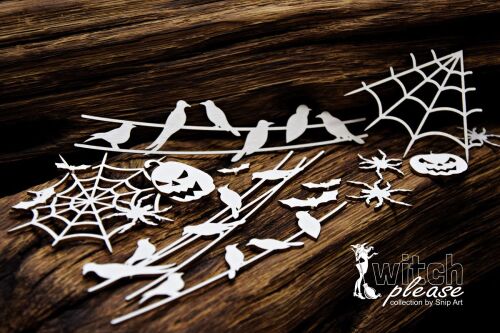 SNI Chipboard-Shapes/Laserstanzteile - Witch Please Halloween Set