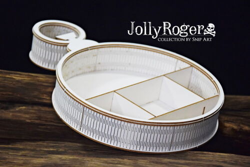 SNI Chipboard-Shapes/Laserstanzteile - Jolly Roger 3D Shadowbox Pocket Watch